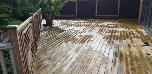 Washed off and ready to clean with Deck Clean pro 17